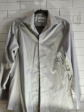 Calvin Klein Men's silver/grey dress shirt. Excellent condition .